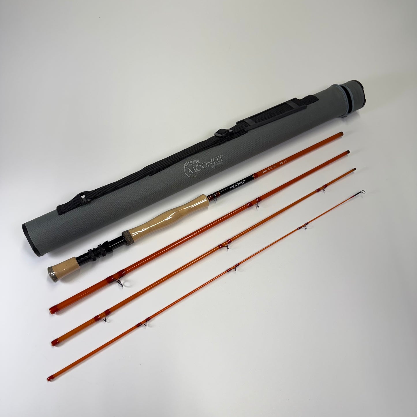 Moonlit Lunar S-GLASS #6 8'2" Fiberglass Fly Rod w/Case & Fighting Butt