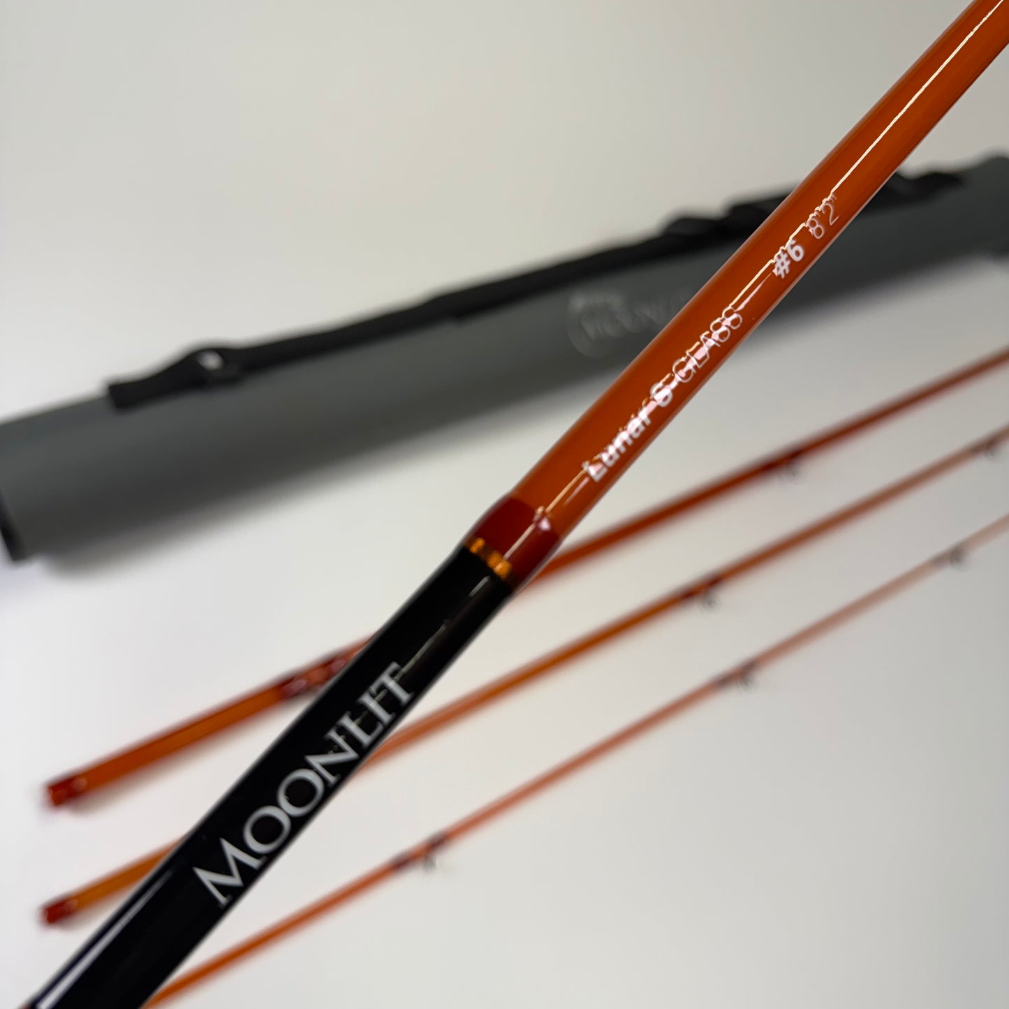 Moonlit Lunar S-GLASS #6 8'2" Fiberglass Fly Rod w/Case & Fighting Butt