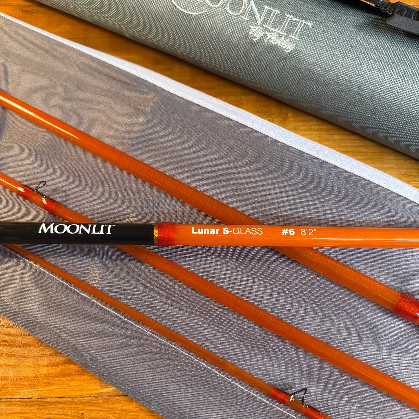 Moonlit Lunar S-GLASS #6 8'2" Fiberglass Fly Rod w/Case & Fighting Butt