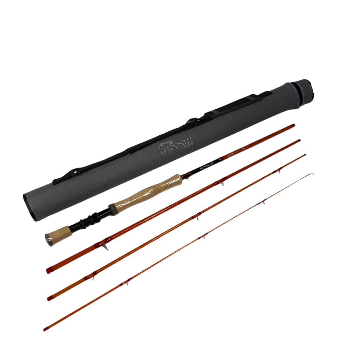 Moonlit Lunar S-GLASS #6 8'2" Fiberglass Fly Rod w/Case & Fighting Butt