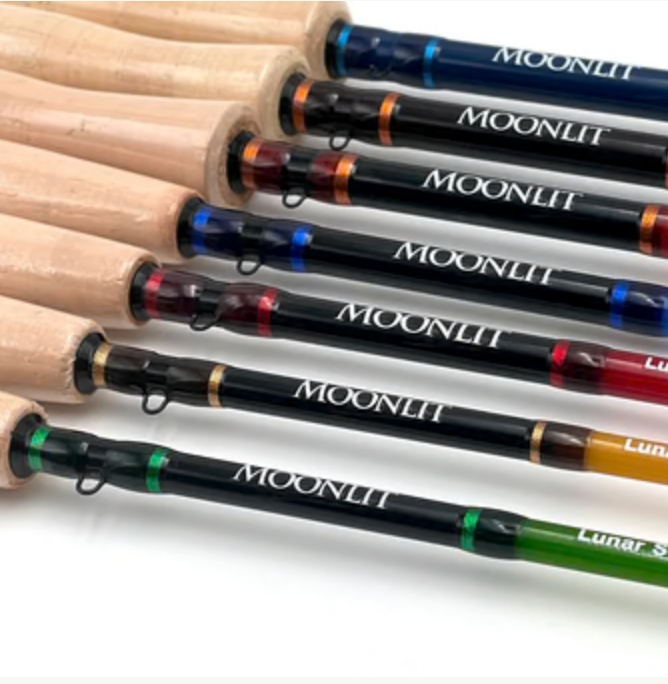 Moonlit Lunar S-GLASS #6 8'2" Fiberglass Fly Rod w/Case & Fighting Butt